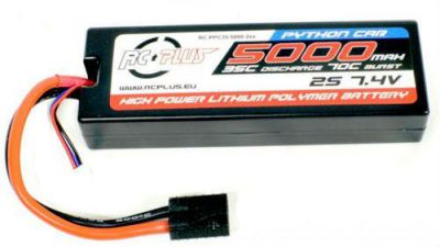 Аккумулятор RCPlus PYTHON Li-Po 5000mAh 7.4V 2S 35C Traxxas-Plug Hard Case