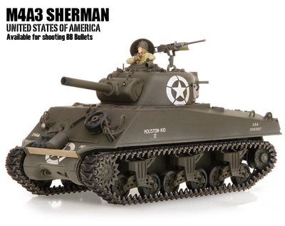 Танк VSTANK PRO US M4A3 Sherman 1:24 HT Airsoft (Khaki RTR Version) A03102328 хаки