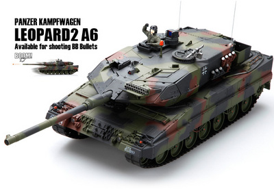 Танк VSTANK PRO German Leopard 2 A6 NATO 1:24 Airsoft (Camouflage RTR Version) A02105192 камуфляж