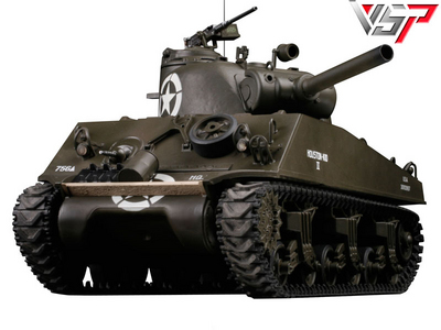 Танк VSTANK PRO US M4A3 Sherman 1:24 HT IR (Khaki RTR Version) A03102313 хаки