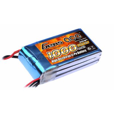 Аккумулятор Gens Ace Li-Po battery 11.1V 1000 mAh 3S1P 25C Soft Case (AE-1000-3S-25S) 