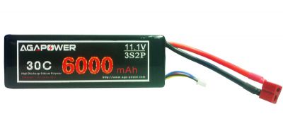 Аккумулятор AGA POWER Li-Po 6000mAh 11.1V 3S2P 30C Hardcase T-Plug