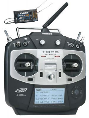 Комплект радиоаппаратуры Futaba 8FG Super 14-Channel 2.4GHz Computer System FASST с приемником R6208SB (MODE2) (самолетная) FUTK8010
